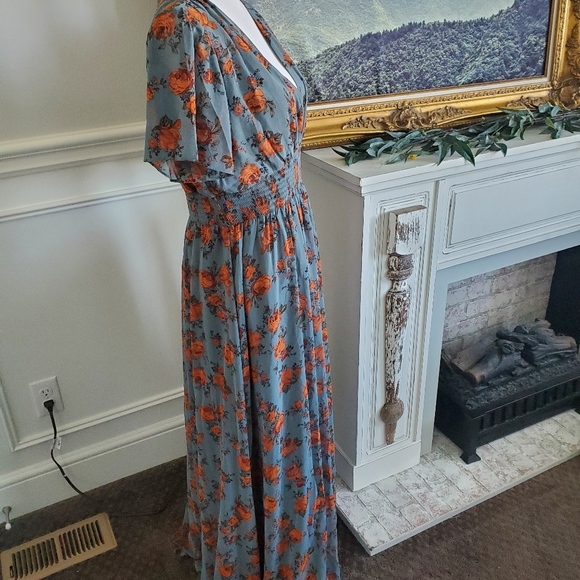 Baltic born rust and teal dress,  xl - Picture 4 of 15